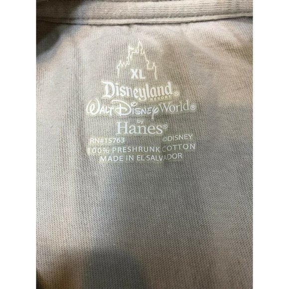 Disneyland By Hanes Men’s Shirt Classic Beige Crew Neck Short Sleeve Cotton XL - Picture 9 of 9